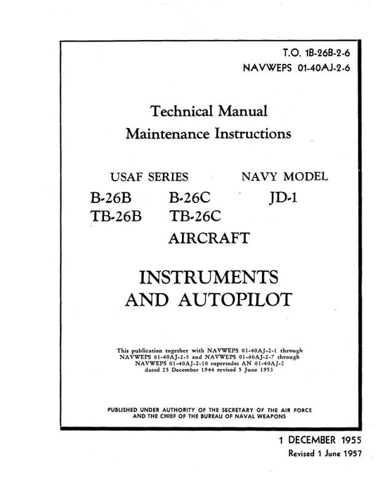 McDonnell Douglas B-26B,C, TB-26B,C & JD-1 Navy Maintenance Instructions (1B-26B-2-6)