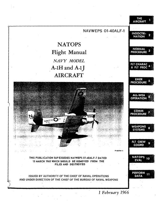 McDonnell Douglas A-1H & A-1J 1966 Flight Manual (01-40ALF-1)