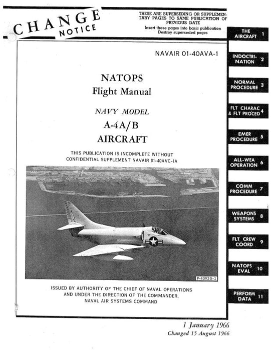 McDonnell Douglas A-4A & A-4B 1966 Flight Manual (01-40AVA-1)