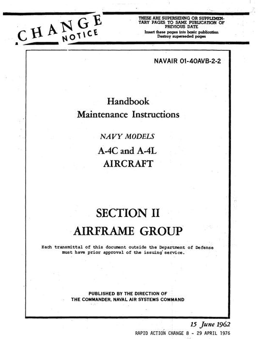 McDonnell Douglas A-4C & A-4L 1962 Maintenance Instructions (01-40AVB-2-2)