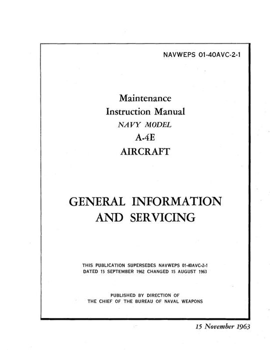 McDonnell Douglas A-4E 1963 Maintenance Instructions (01-40AVC-2-1)