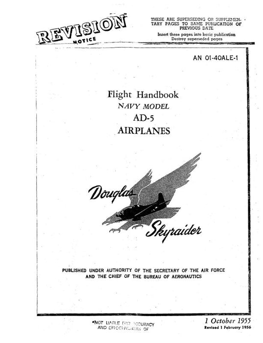 McDonnell Douglas AD-5 1955 Flight Handbook (01-40ALE-1)