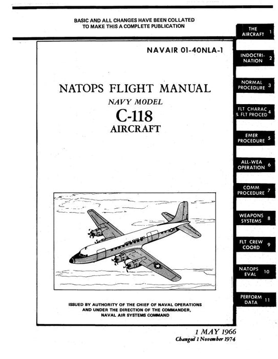 McDonnell Douglas C-118 Navy 1966 Flight Manual (01-40NLA-1)