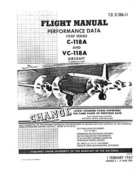 McDonnell Douglas C-118A, VC-118A 1967 Flight Manual (1C-118A-1-1)