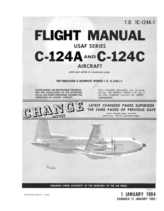 McDonnell Douglas C-124A And C-124C Flight Manual With Performance Data (1C-124A-1)