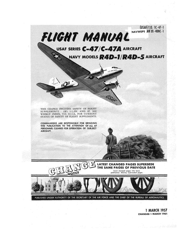 McDonnell Douglas C-47,A Army & R4D-1,5 Navy Pilot's Flight Operating ...