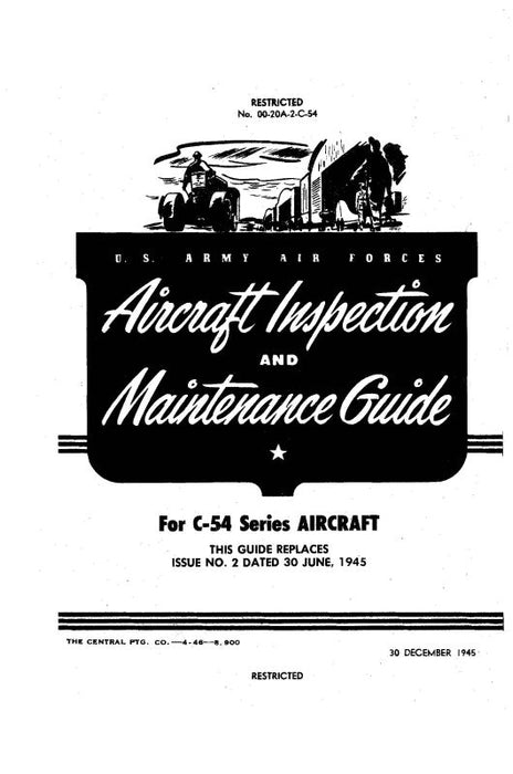 McDonnell Douglas C-54 1945 Aircraft Inspection & Maintenance Guide (00-20A-2-C-54)