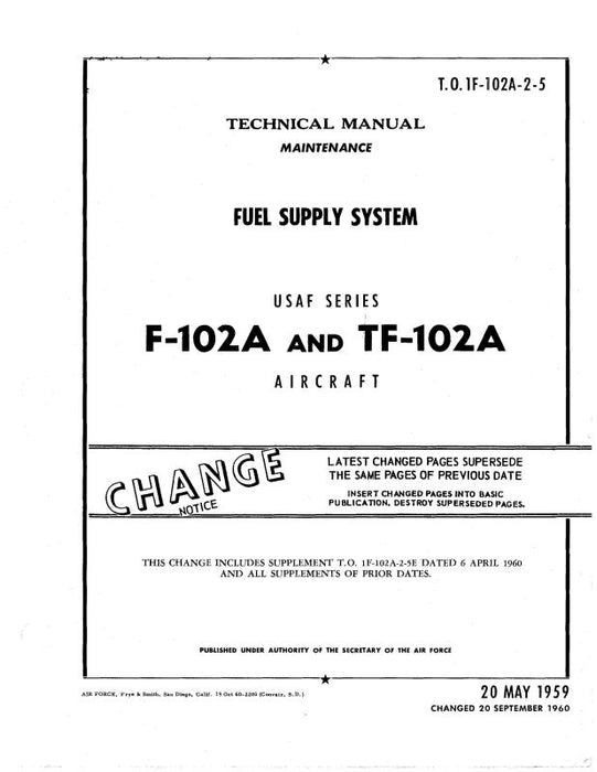 McDonnell Douglas F-102A & TF-102A 1959 Maintenance Manual (1F-102A-2-5)