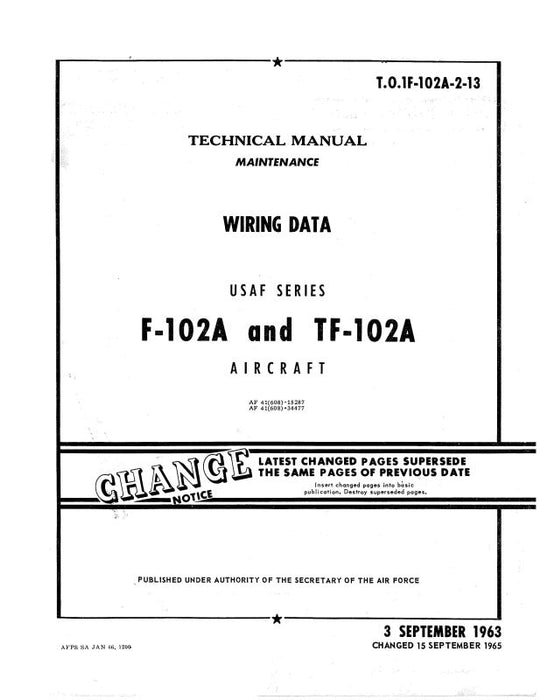 McDonnell Douglas F-102A & TF-102A 1963 Maintenance Manual (1F-102A-2-13)
