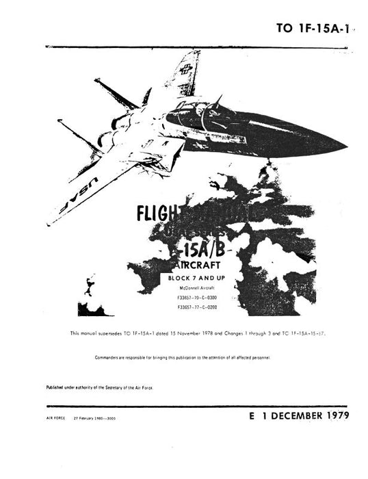 McDonnell Douglas F-15A, B 1979 Flight Manual (1F-15A-1)
