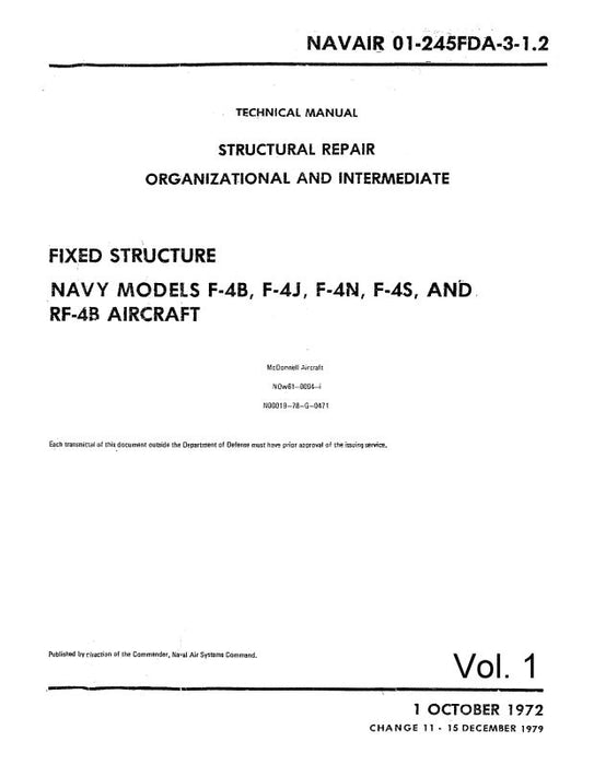 McDonnell Douglas F-4B,F-4J,F-4N,F-4S&RF-4B 1972 Structural Repair Instructions Manual (01-245FDA-3-1.1)