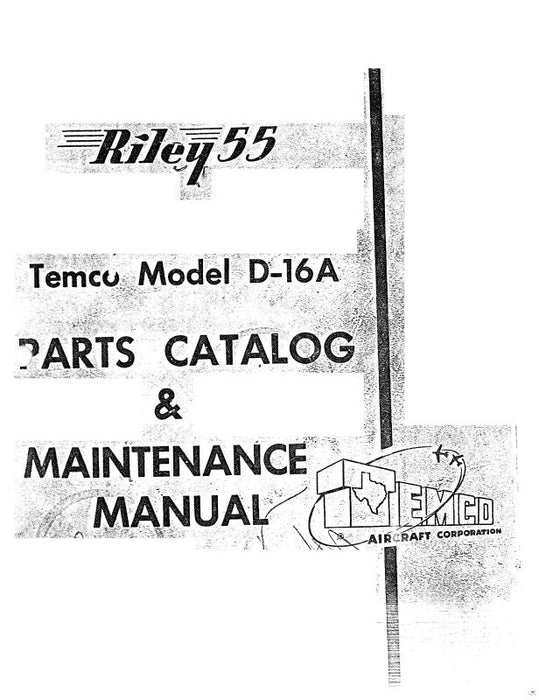 Navion D-16A Temco Parts & Maintenance Manual (NVD16A-PM-C)