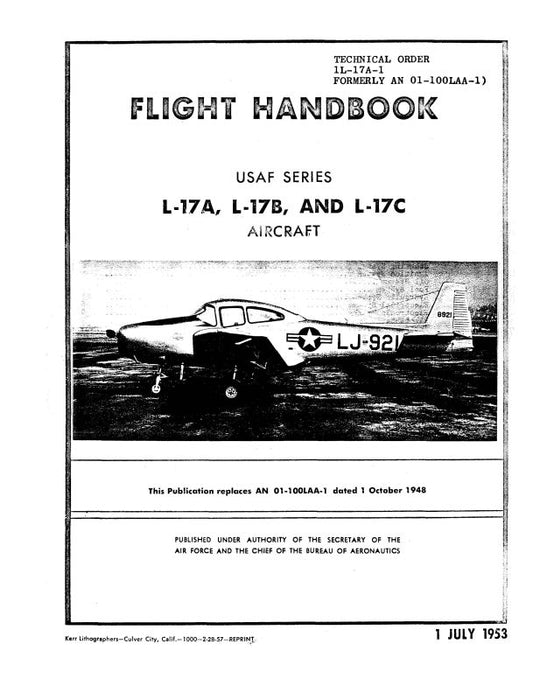 Navion L-17A, L-17B, L-17C 1953 Flight Handbook (1L-17A-1)