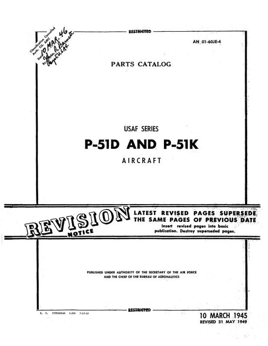 North American P-51D & P-51K 1945 Parts Catalog (AN-01-60JE-4)