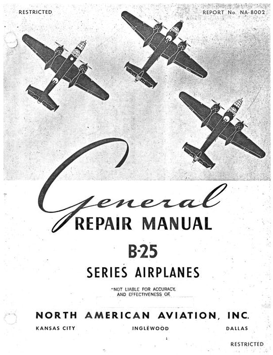 North American B-25 Series General Repair Manual (NA-8002)