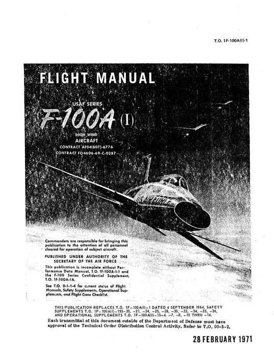 North American F-100A,C,D,F 1967 Flight Manual (1F-100A-1-1)