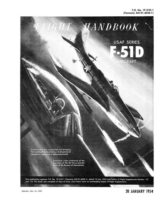 North American F-51D 1954 Flight Handbook (TO#-1F-51D-1)