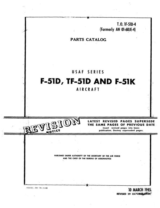 North American F-51D,TF-51D,F-51K 1945 Parts Catalog (TO-IF-51D-4)
