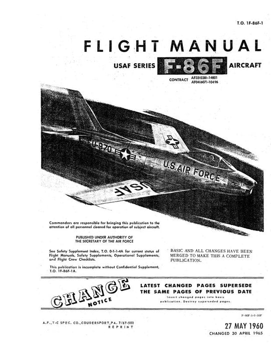 North American F-86F 1960 Flight Manual (1F-86F-1)