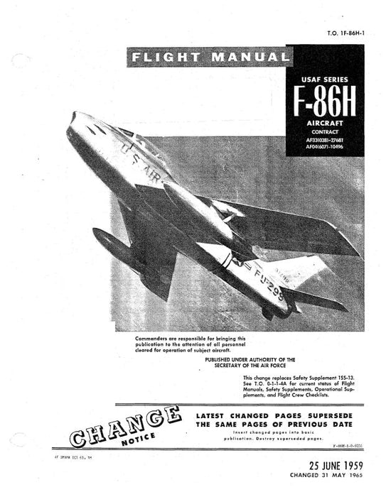 North American F-86H 1959 Flight Manual (1F-86H-1)