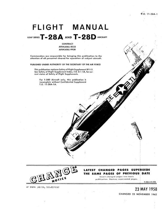 North American T-28A & T-28D 1958 Flight Manual (1T-28A-1)