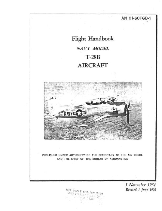 North American T-28B 1954 Flight Handbook (01-60FGB-1)