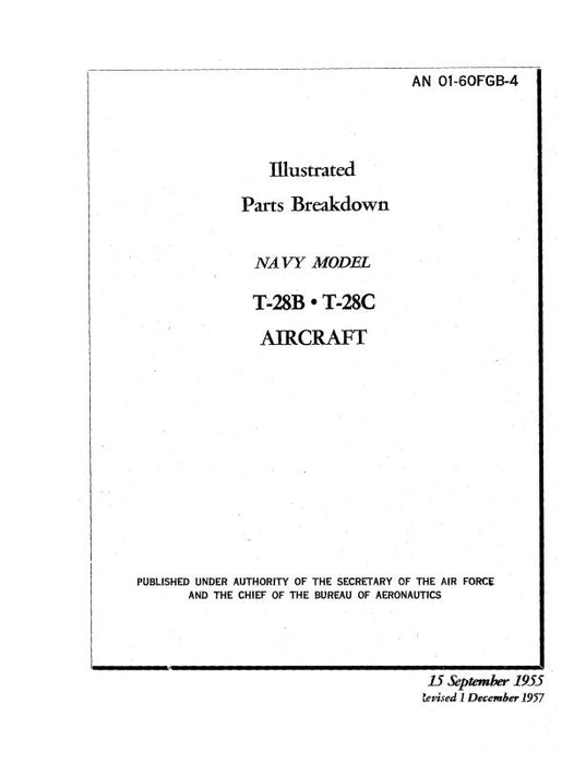 North American T-28B & T-28C 1964 Illustrated Parts Breakdown (01-60FGB-4)