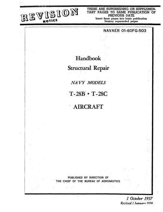 North American T-28B & T-28C 1957 Structural Repair Handbook (01-60FG-503)