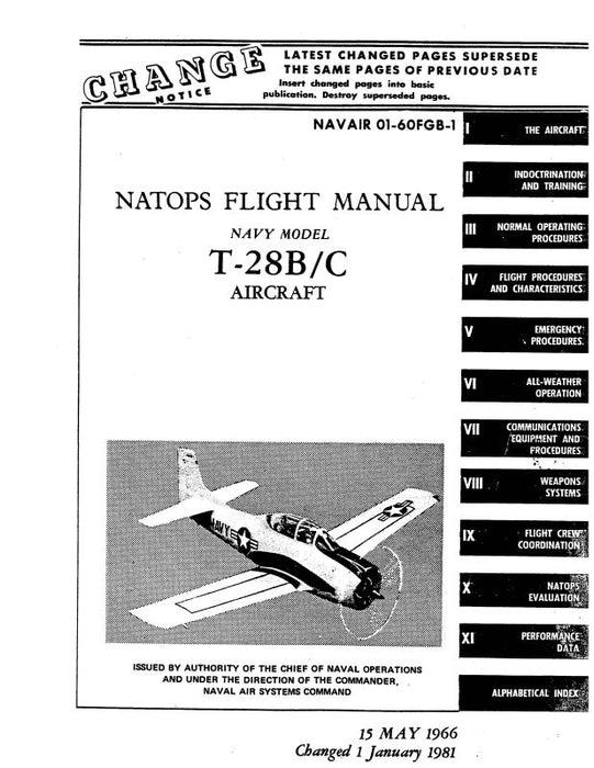 North American T-28B, C 1966 Flight Manual (01-60FGB-1)