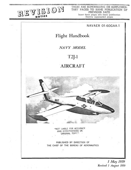 North American T2J-1 1959 Flight Handbook (01-60GAA-1)