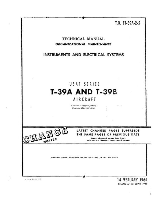 North American T-39A,B 1964 Organizational Maintenance Manual (1T-39A-2-5)