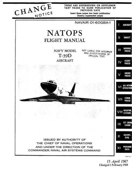 North American T-39D 1967 Natops Flight Manual (01-60GBA-1)