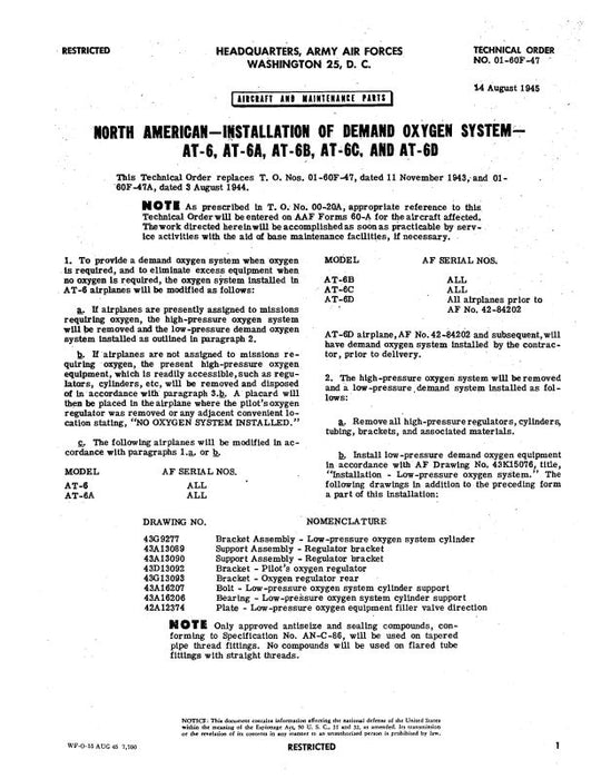 North American AT-6 & SNJ-3,4,5,6 Service Bulletins & Modifications (NAAT6-SLB-C)