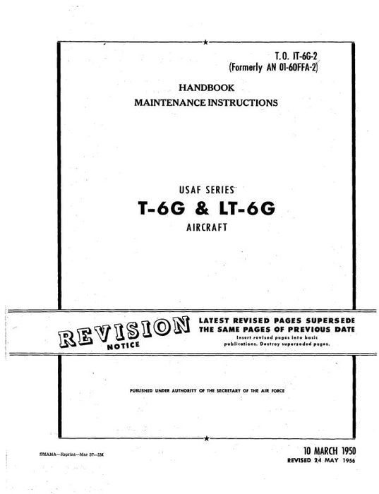 North American T-6G & LT-6G 1950 Maintenance Instructions (1T-6G-2)