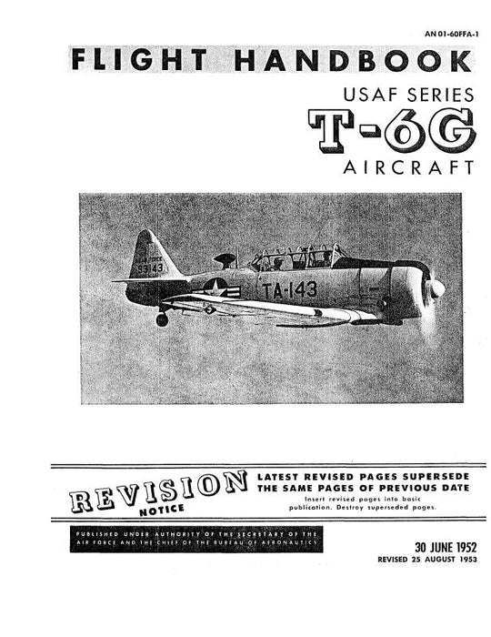 North American T-6G 1952 Flight Handbook (01-60FFA-1)