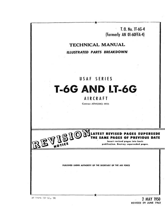 North American T-6G & LT-6G 1950 Parts Catalog (01-60FFA-4)