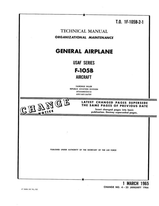 Republic Aviation F-105B 1959 Organizational Maintenance Manual (1F-105B-2-4)