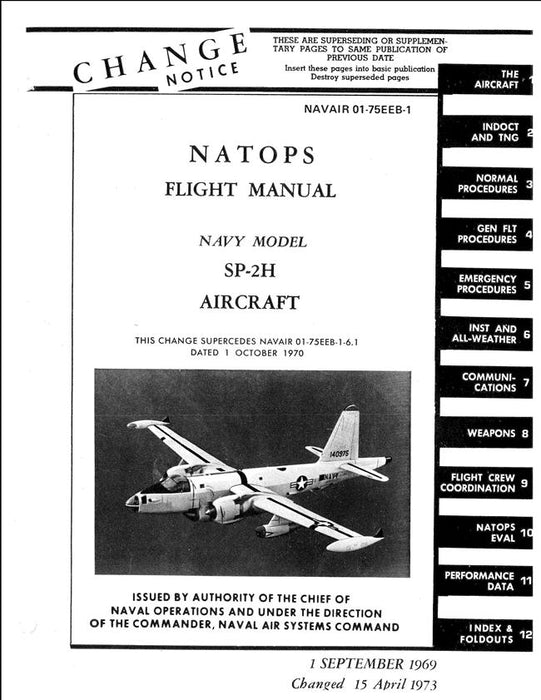 Lockheed Navair NATOPS Navy Model SP-2H Flight Manual (01-75EEB-1)