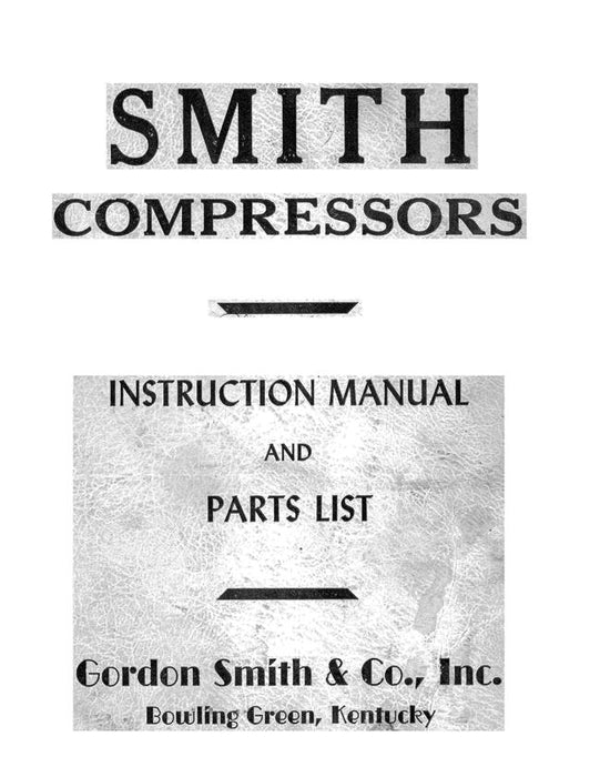 Smith Compressors Chrysler Engine Instruction Manual & Parts List
