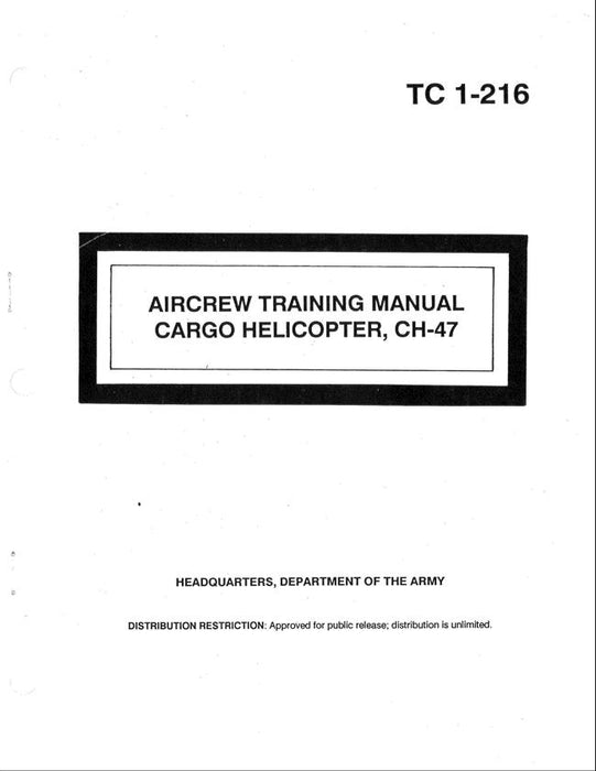 Aircrew Training Manual Cargo Helicopter CH-47 (TC 1-216)