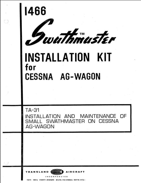 Swathmaster Installation Kit for Cessna Ag-Wagon (1466)