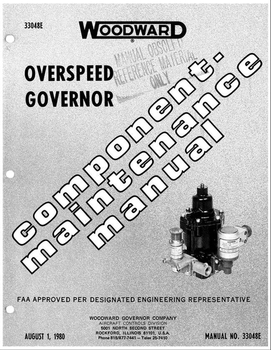 Woodward Turbo-Prop Overspeed Governor Bulletin 33048B Manual (33048B)