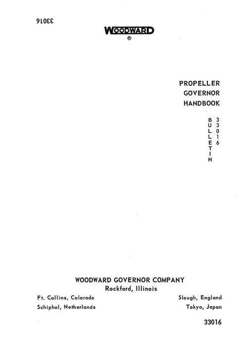 Woodward Propeller Governor Handbook 1963 Bulletin 33016 (33016)