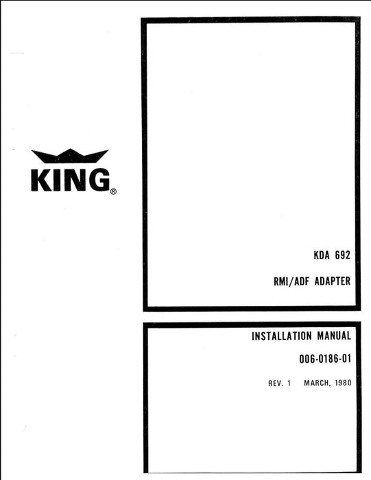 King KDA 692 RMI-ADF Adapter Installation Manual (006-0186-01)