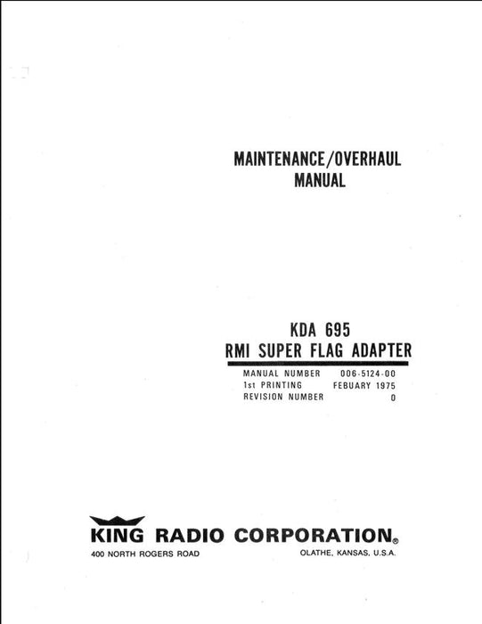 King KDA 695 RMI Super Flag Adapter Maintenance-Overhaul Manual (006-5124-00)