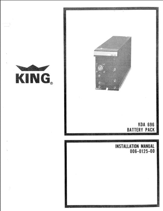 King KDA 696 Battery Pack Installation Manual (006-0125-00)