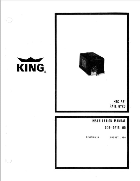 King KRG 331 Rate Gyro Maintenance-Overhaul Manual (006-5515-00)