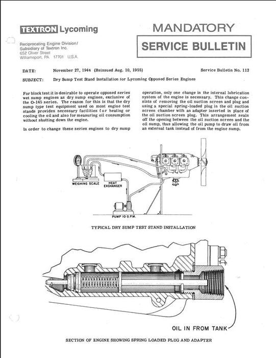 Lycoming Service Bulletins - 2 Vols.