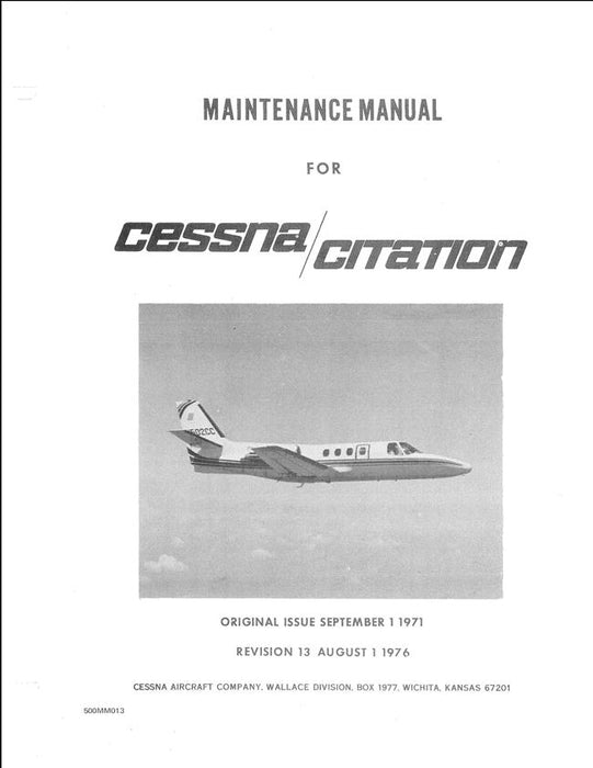 Cessna Citation 500 Series Maintenance Manual (2 Vol)