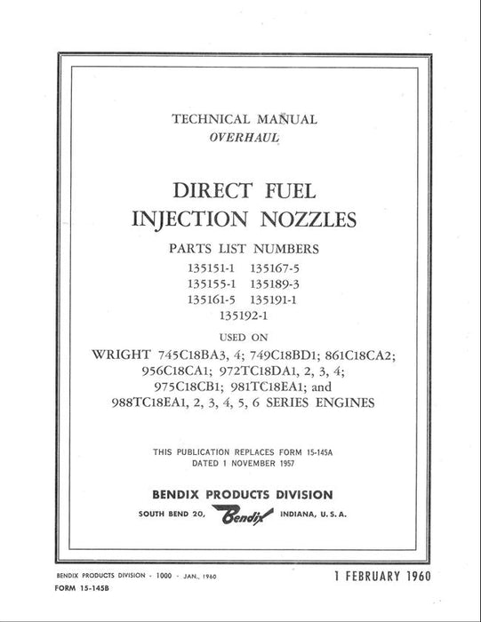 Bendix Direct Fuel Injection Nozzles Overhaul Manual
